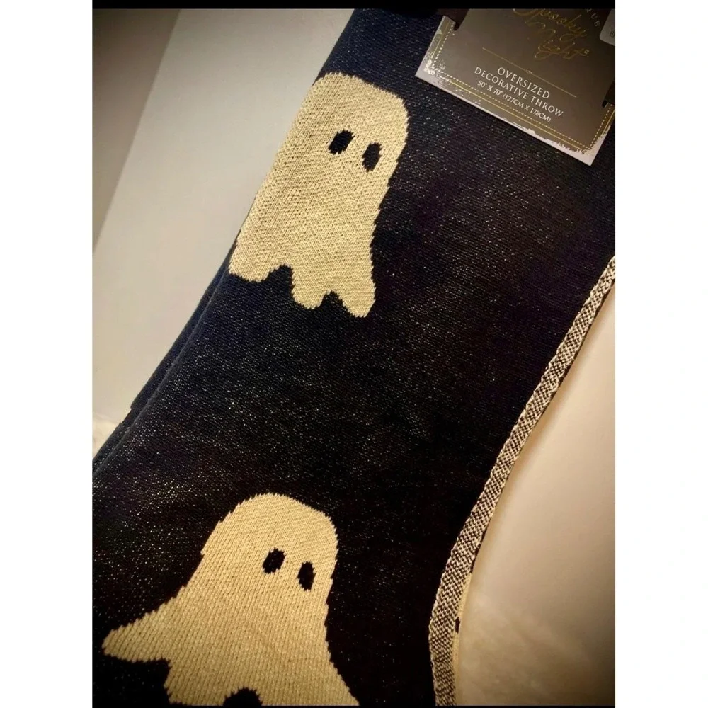 Authentic Spooky Night Ghost Throw Blanket Oversized Halloween Decor‎ 50x70